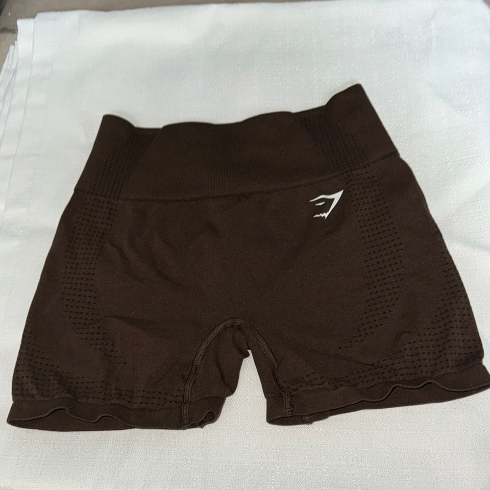 Gymshark Brown Athletic Shorts Moisture-Wicking Performance